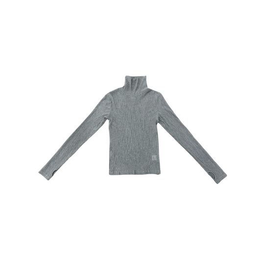 NOIZ N2TP4 TURTLENECK LONG SLEEVE SHEER TOP - BLACK