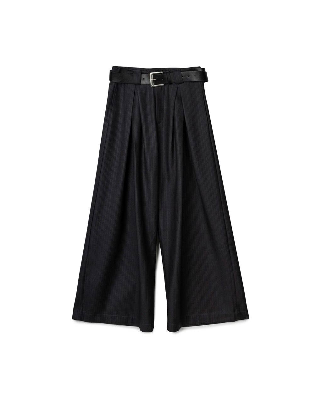 Structured Belted Culottes - Black