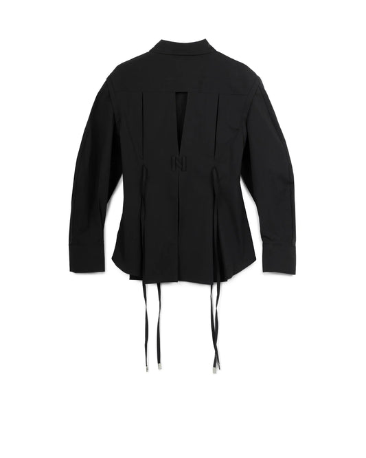 N E O CH.1 DRAWSTRING SHIRT - Black