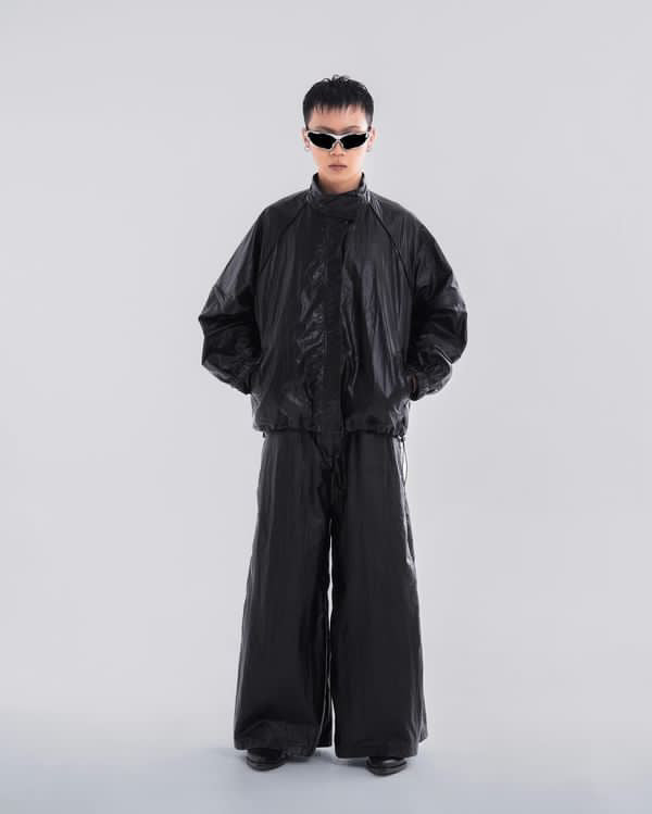 NOIZ N5JK1 DETACHABLE SLEEVES OVERSIZED LOGO WIND JACKET