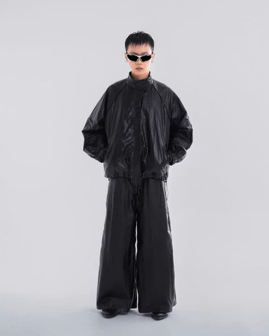 NOIZ N5JK1 DETACHABLE SLEEVES OVERSIZED LOGO WIND JACKET