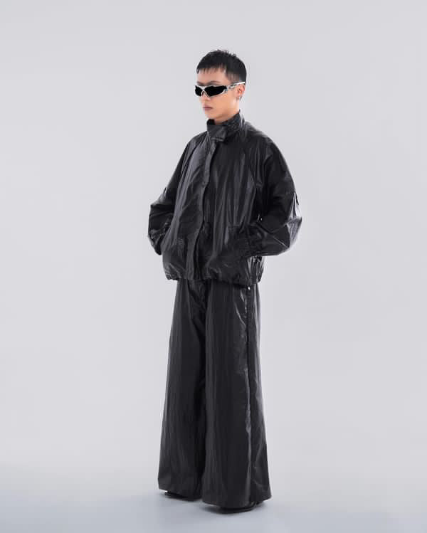 NOIZ N5JK1 DETACHABLE SLEEVES OVERSIZED LOGO WIND JACKET