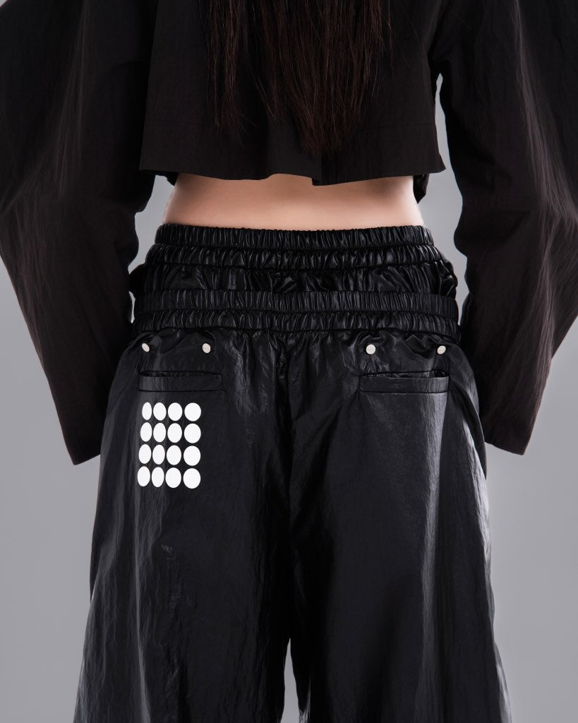 NOIZ N5LP2 DETACHABLE DOUBLE WAISTBAND WIDE-LEG PANTS