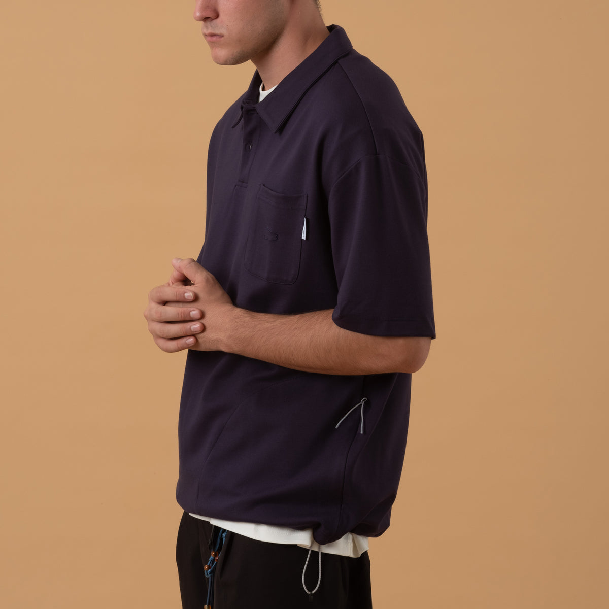 3P Polo Tee / Rayon - Navy