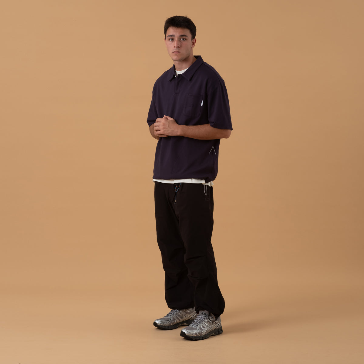 3P Polo Tee / Rayon - Navy