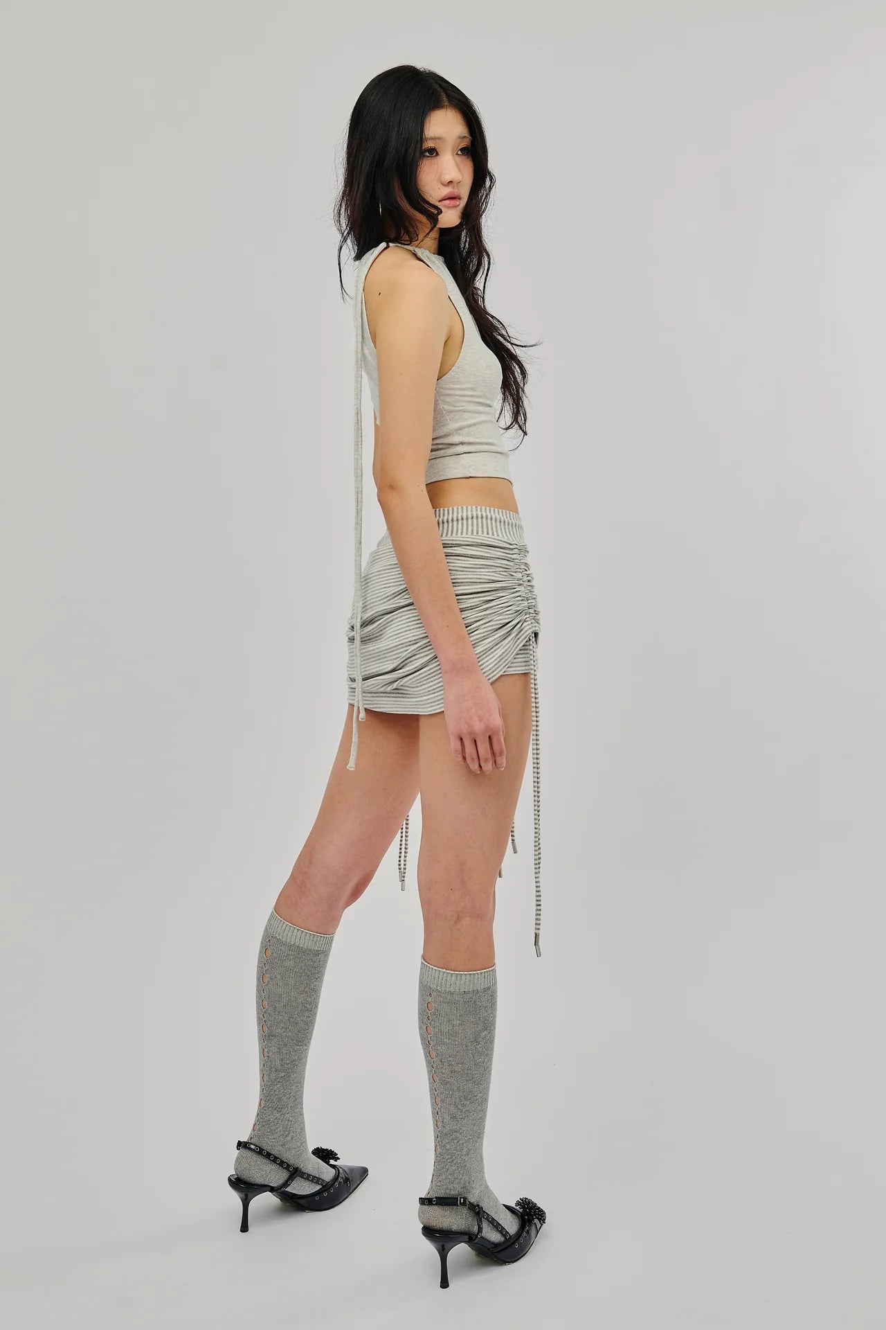 HOCUS STRIPED SKORT GREY