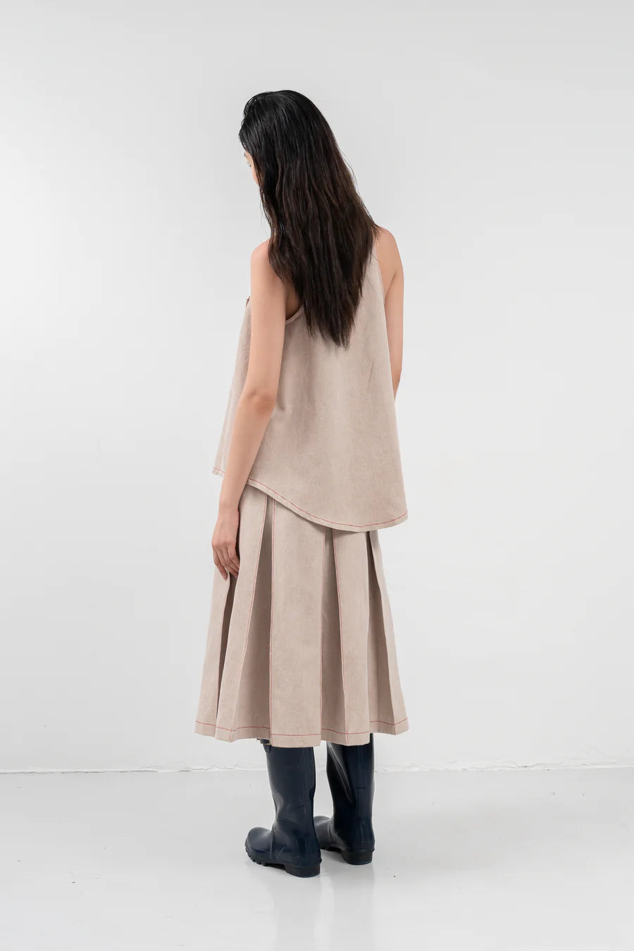 Halter Neck Denim - BEIGE