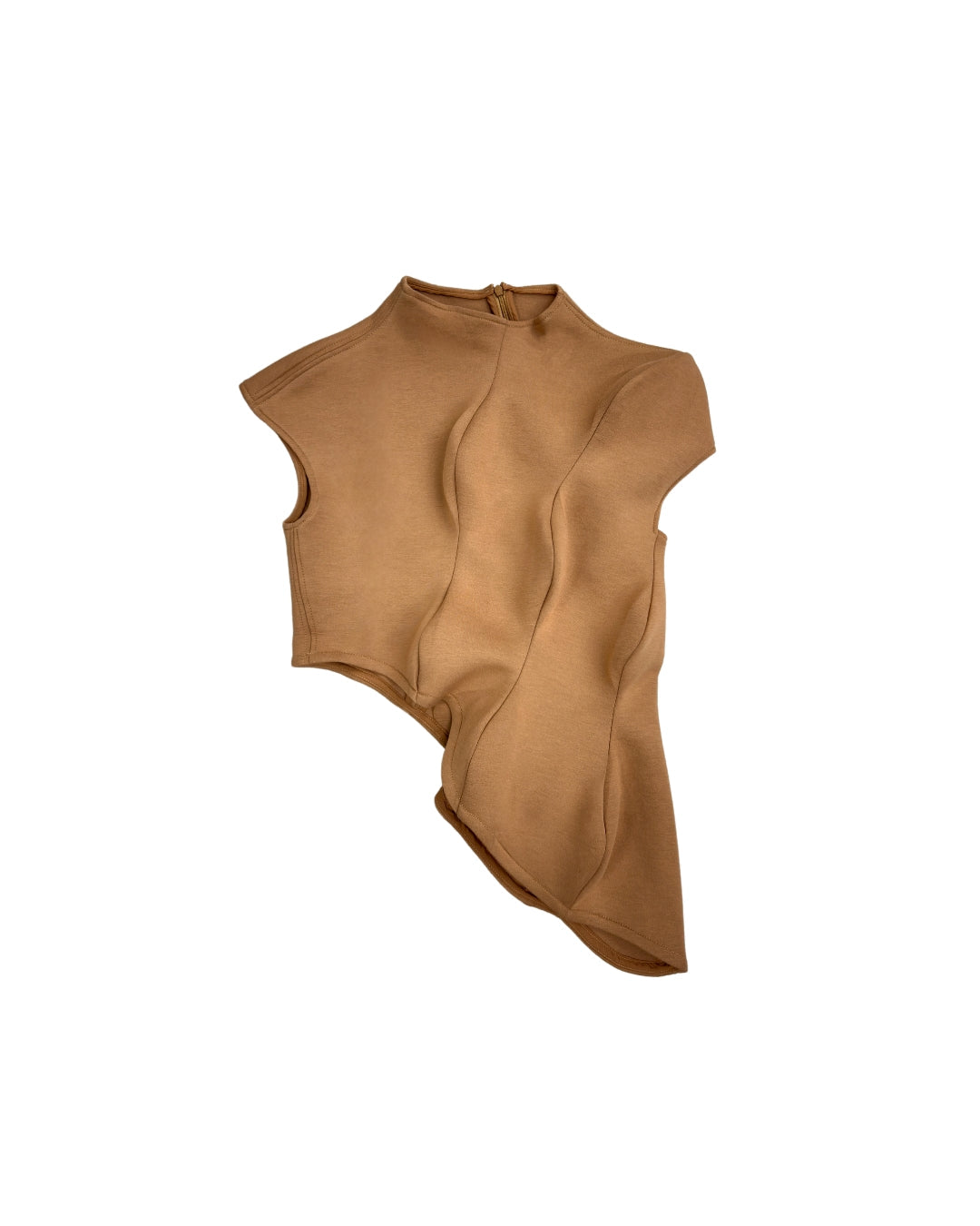 Ajane Plasma Top 3D Asymmetrical Sleeveles - Brown