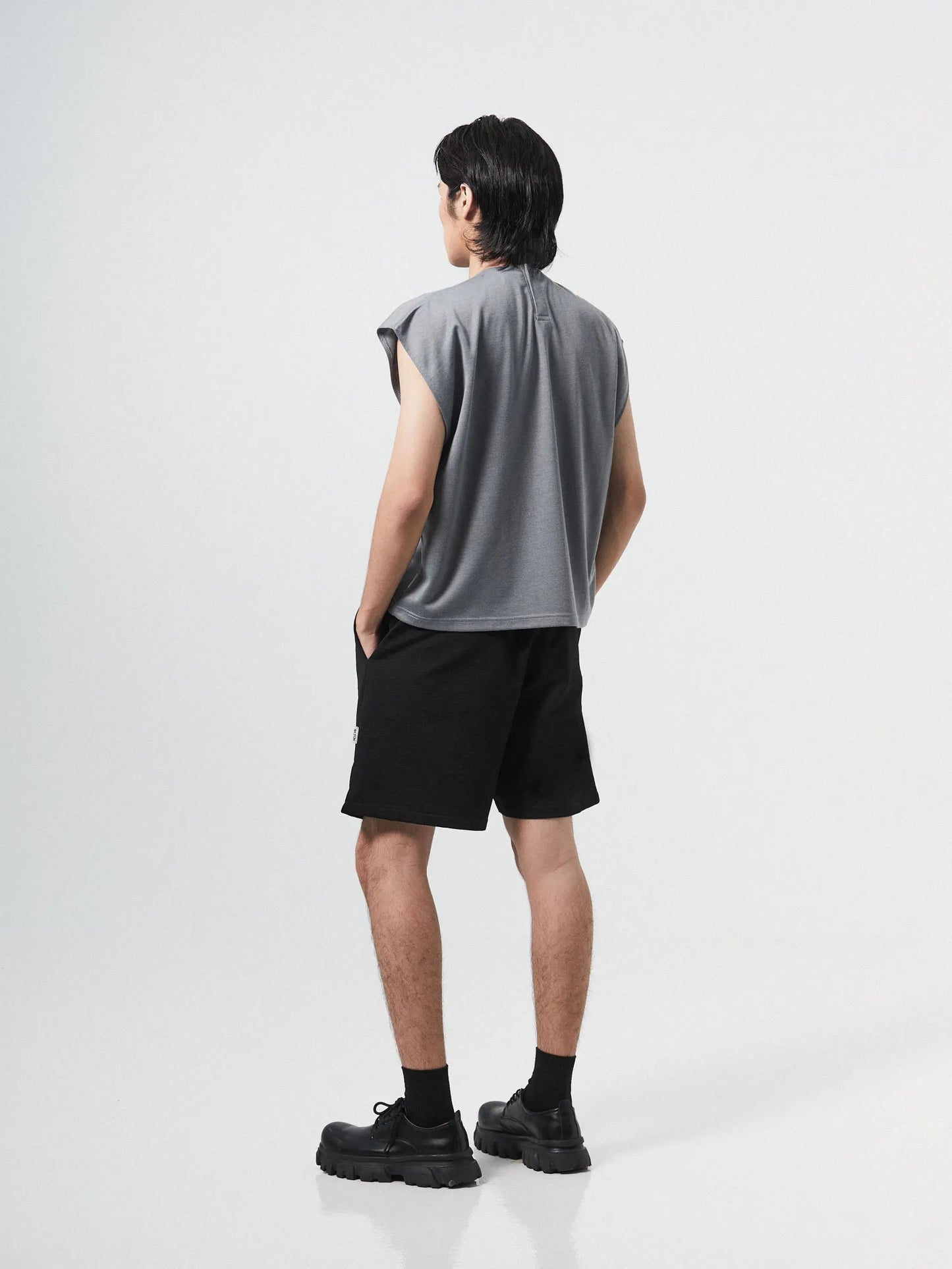 ORDINARY CAP SLEEVE TOP | GREY