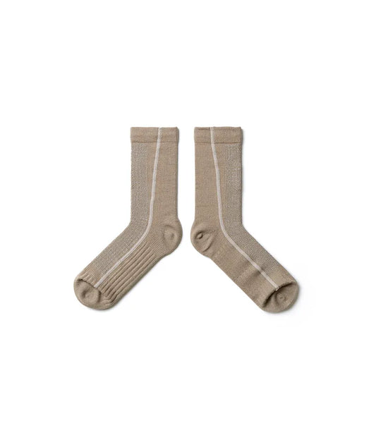 Line Brn - Flat-sew midcalf socks