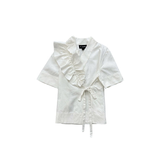 A-JANE RURU RUFFLE OVERSIZED TOP - WHITE