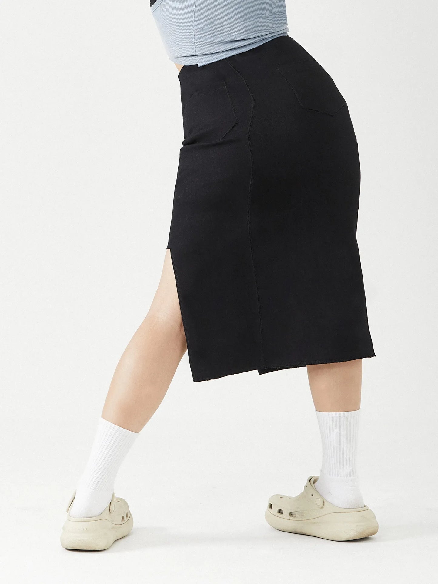 3-WAY ASYMMETRICAL MIDI SKIRT