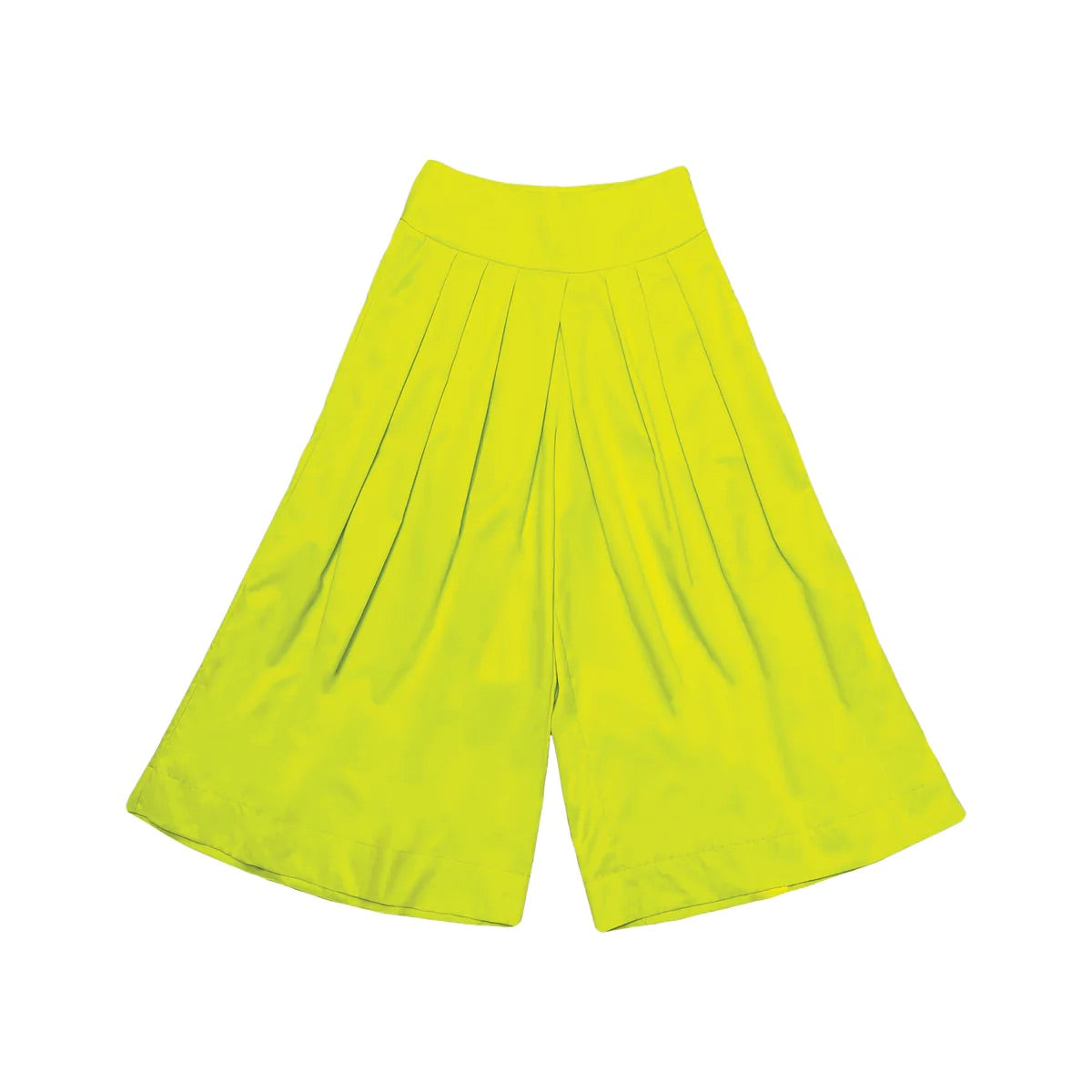 Mazurka Wide Waistband Culottes Pants - Lime Green