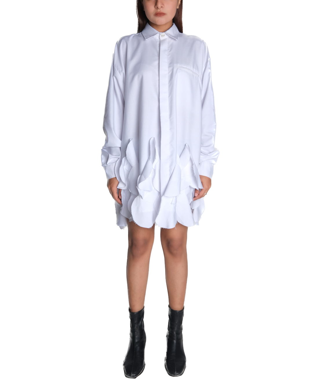 Swan Shirt Dress - White