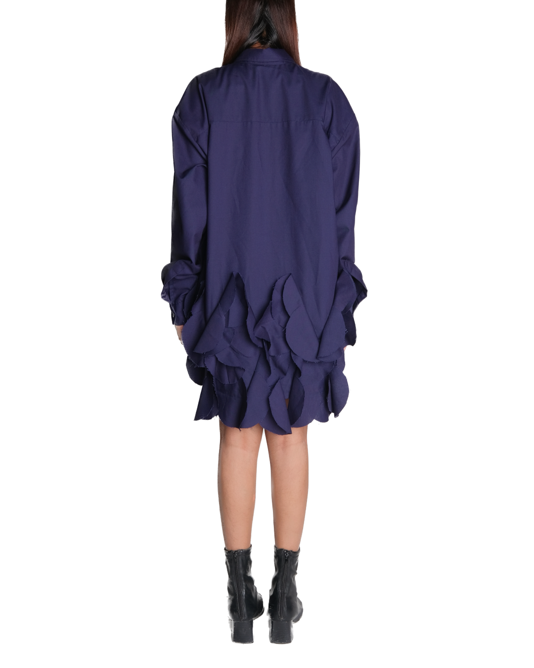 Swan Shirt Dress - Navy