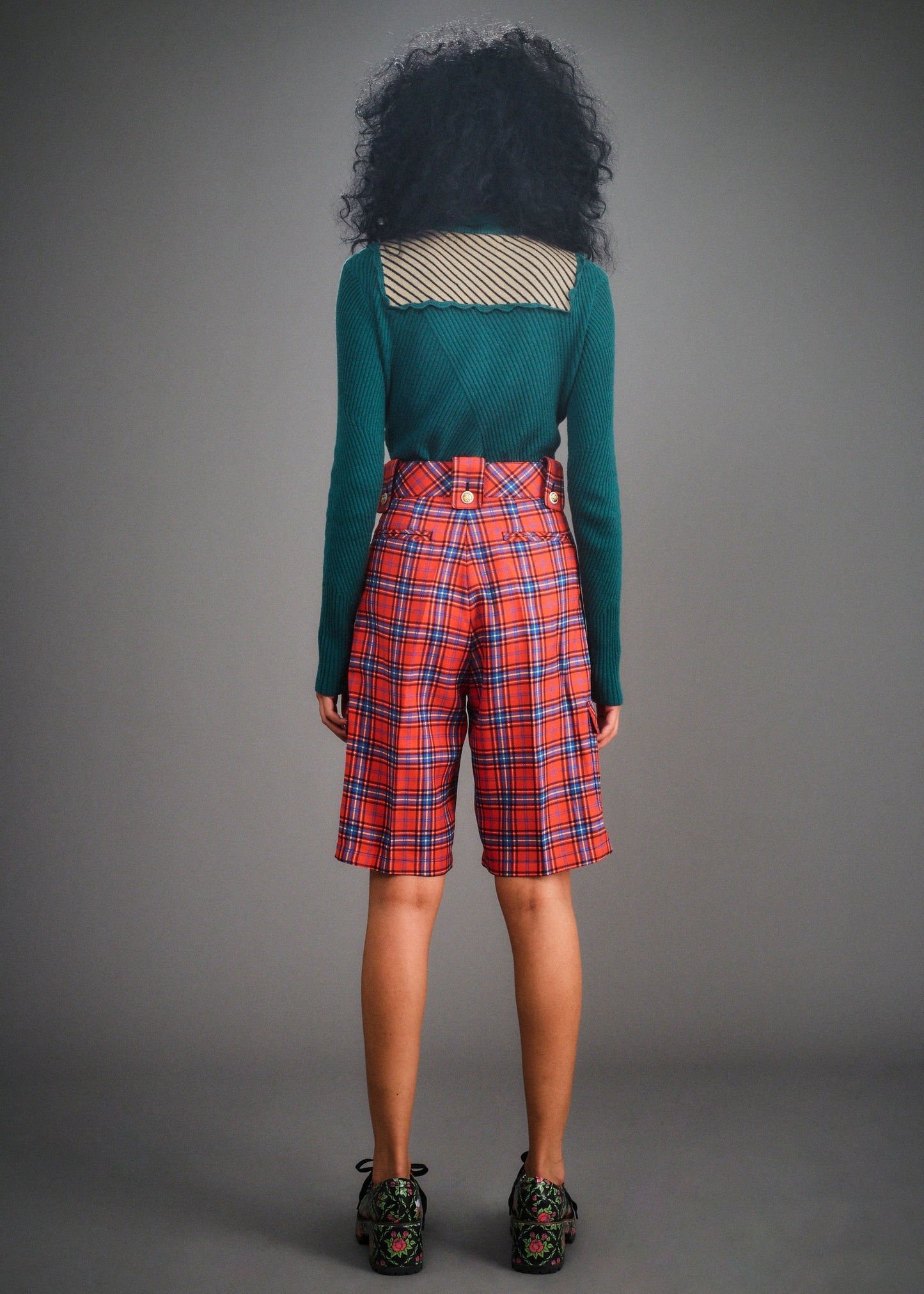 Daisy Knitted Cropped-Top (Pine Green)