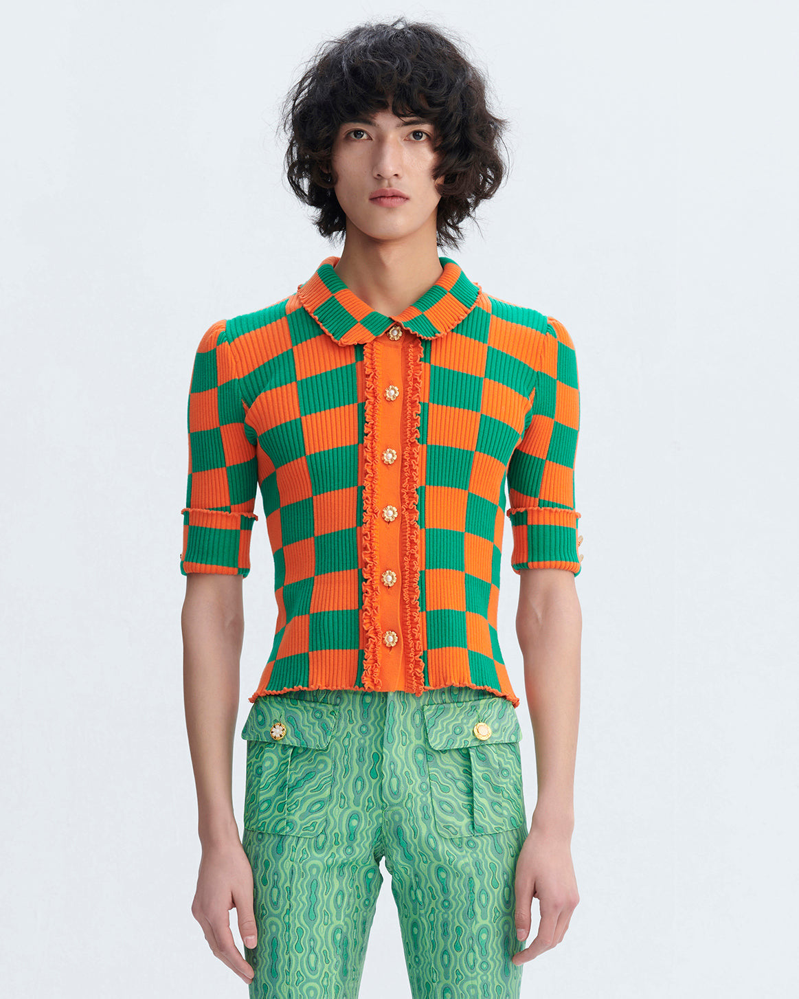 Jessica (Bright Orange & Pine Green)