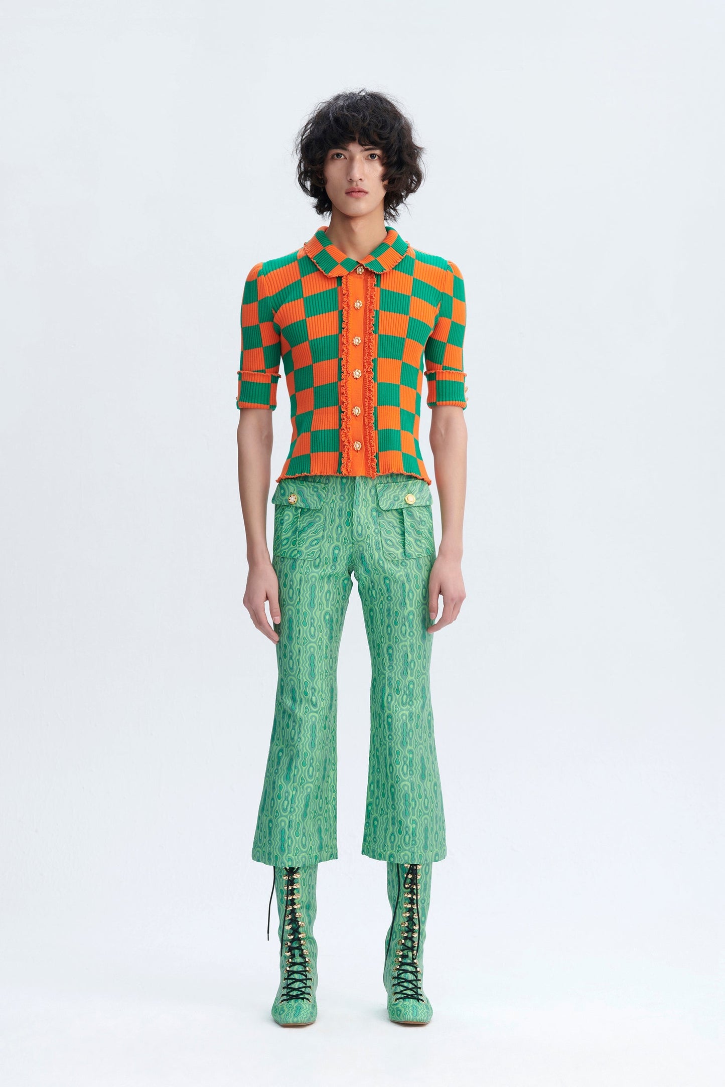 Jessica (Bright Orange & Pine Green)