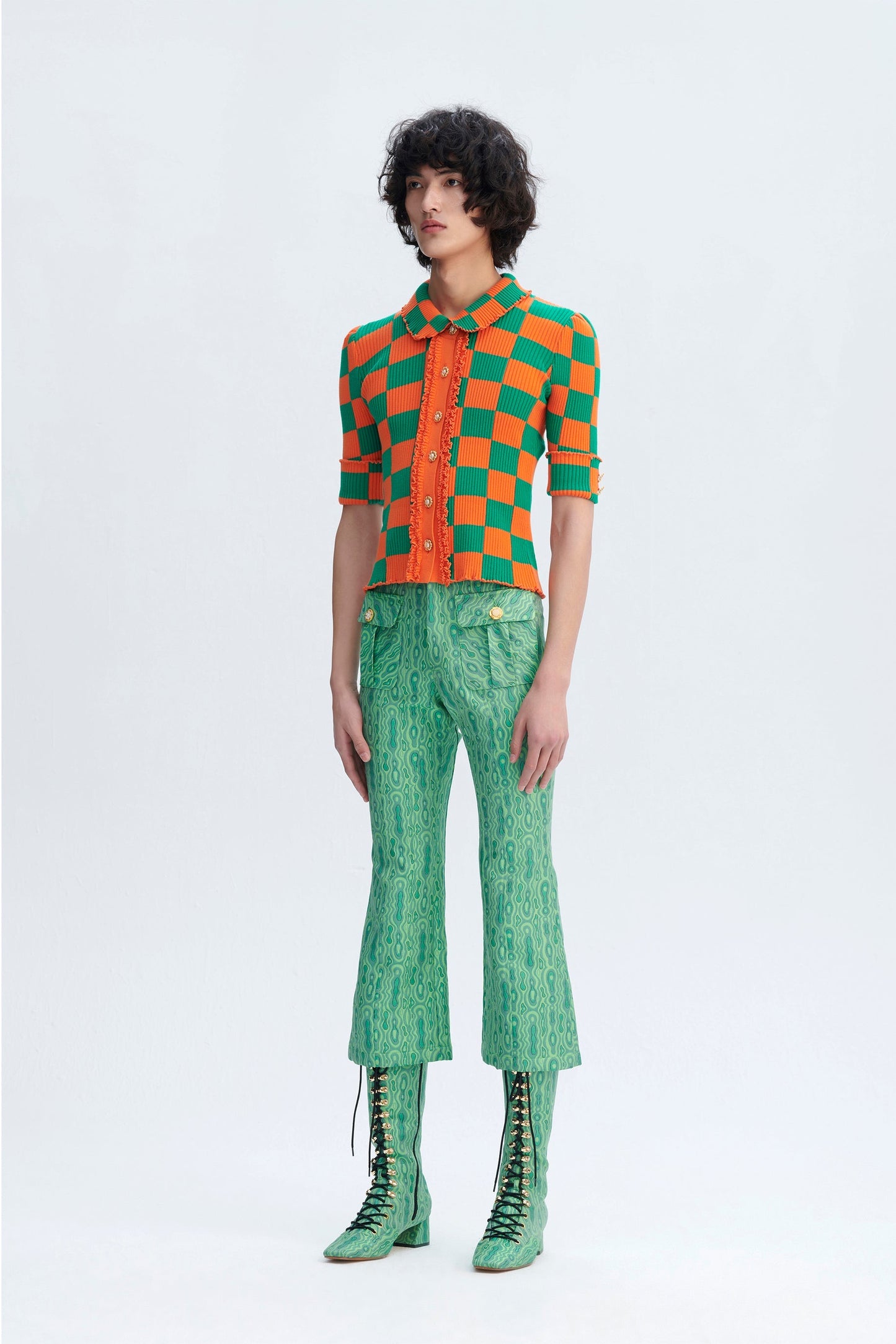 Jessica (Bright Orange & Pine Green)