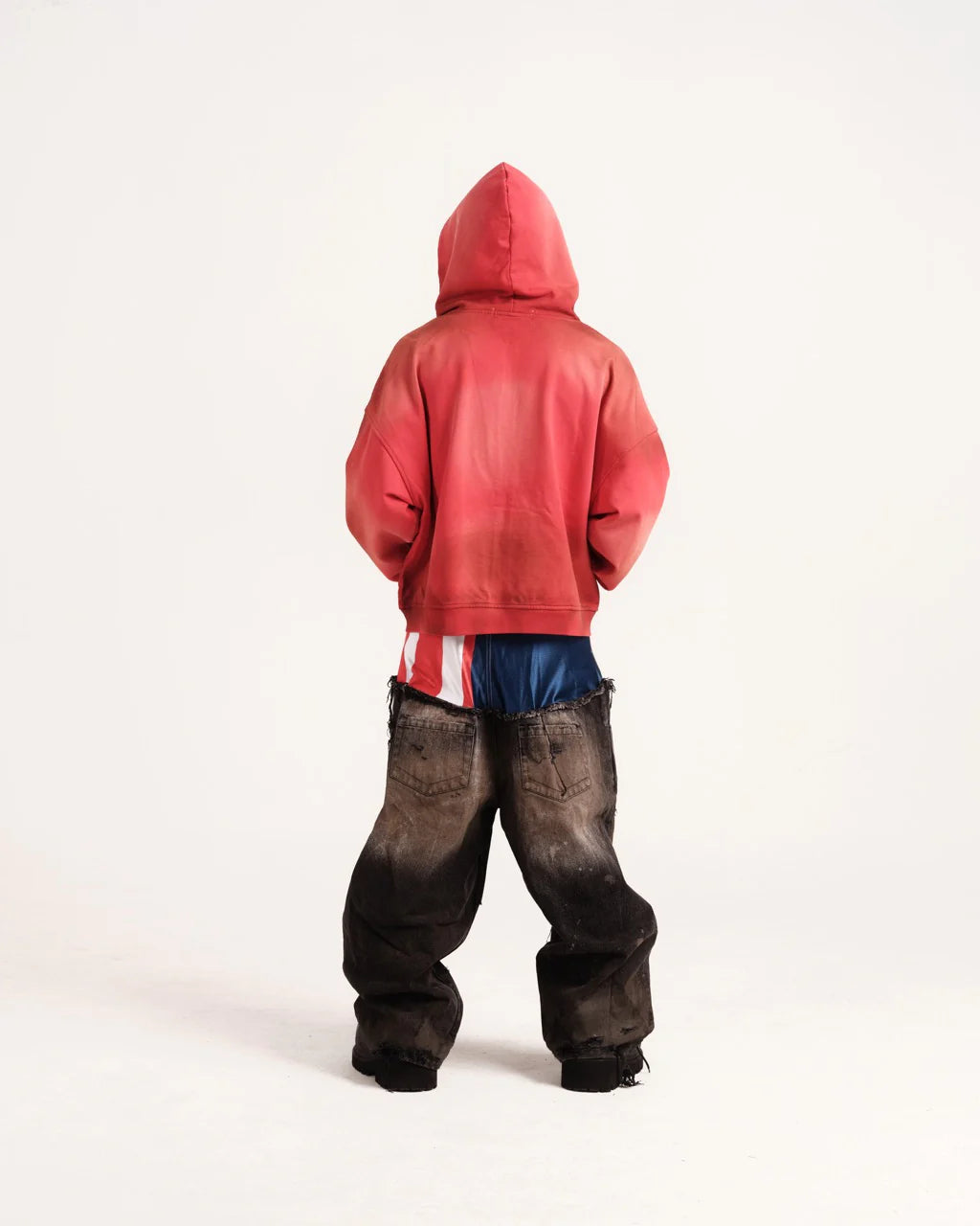 Faded Ruined Crimson Zip Up Hoodie (Dirty)