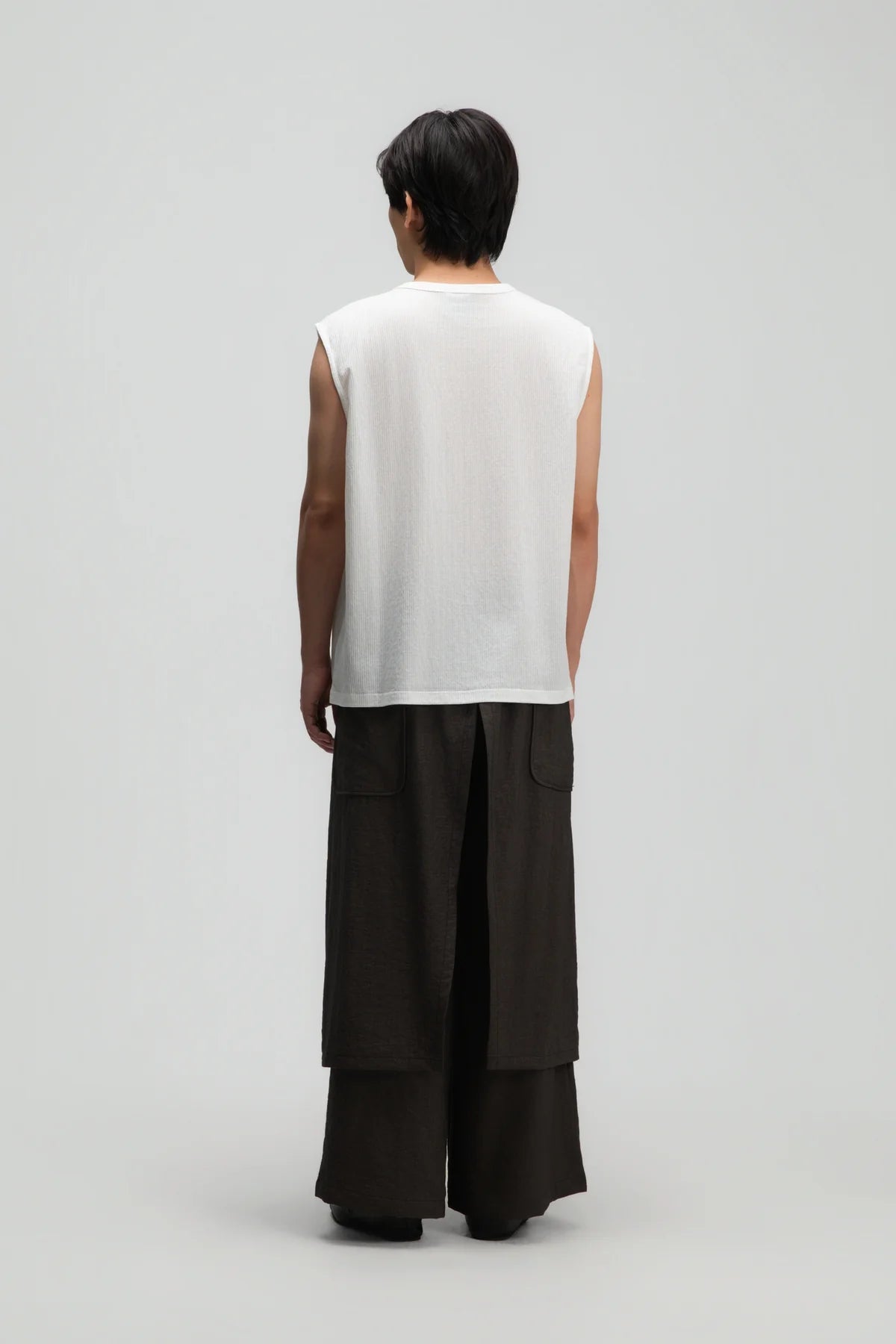 Gender Neutral Thin Muscle Tee (Textured White)