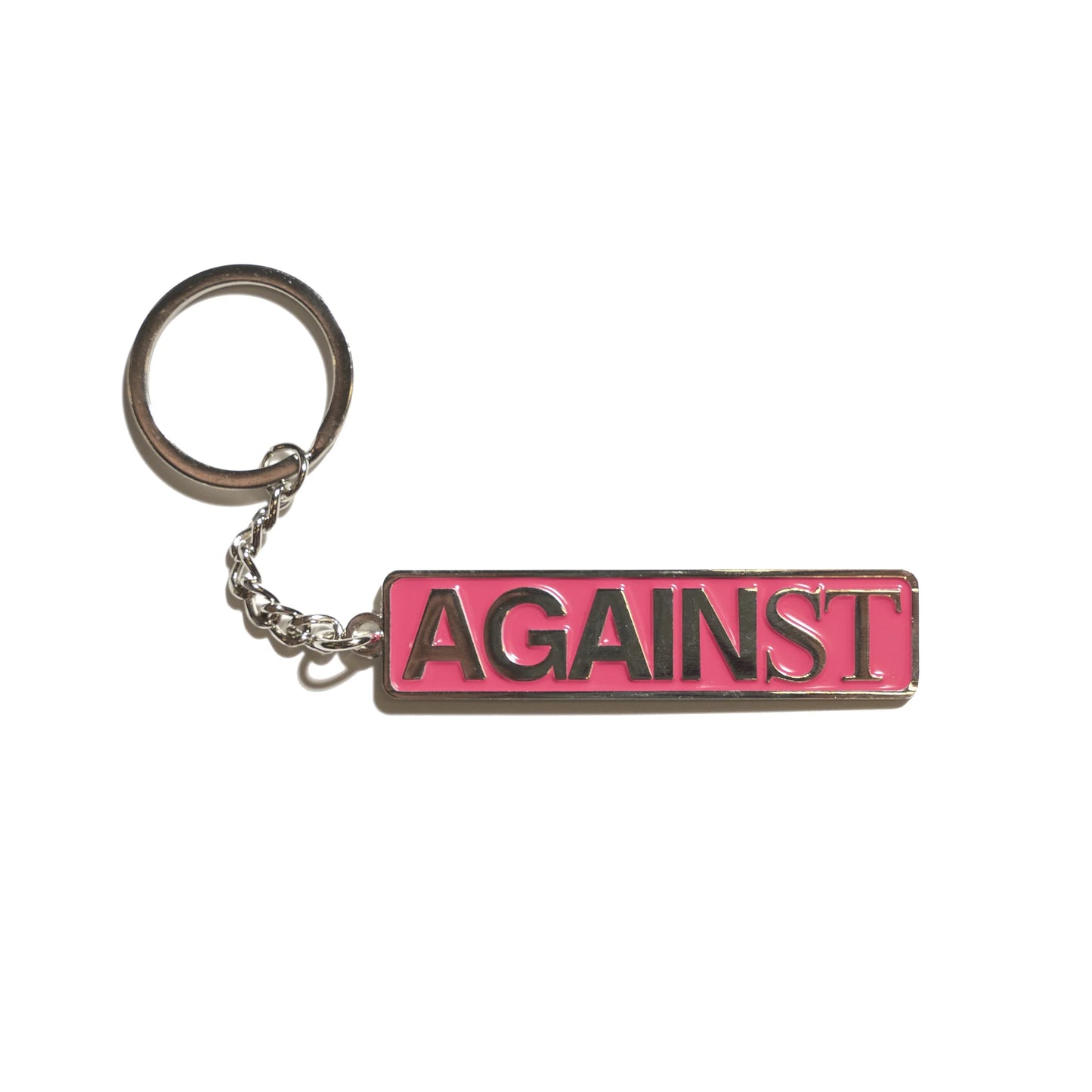 LOGO KEYCHAIN PINK SILVER