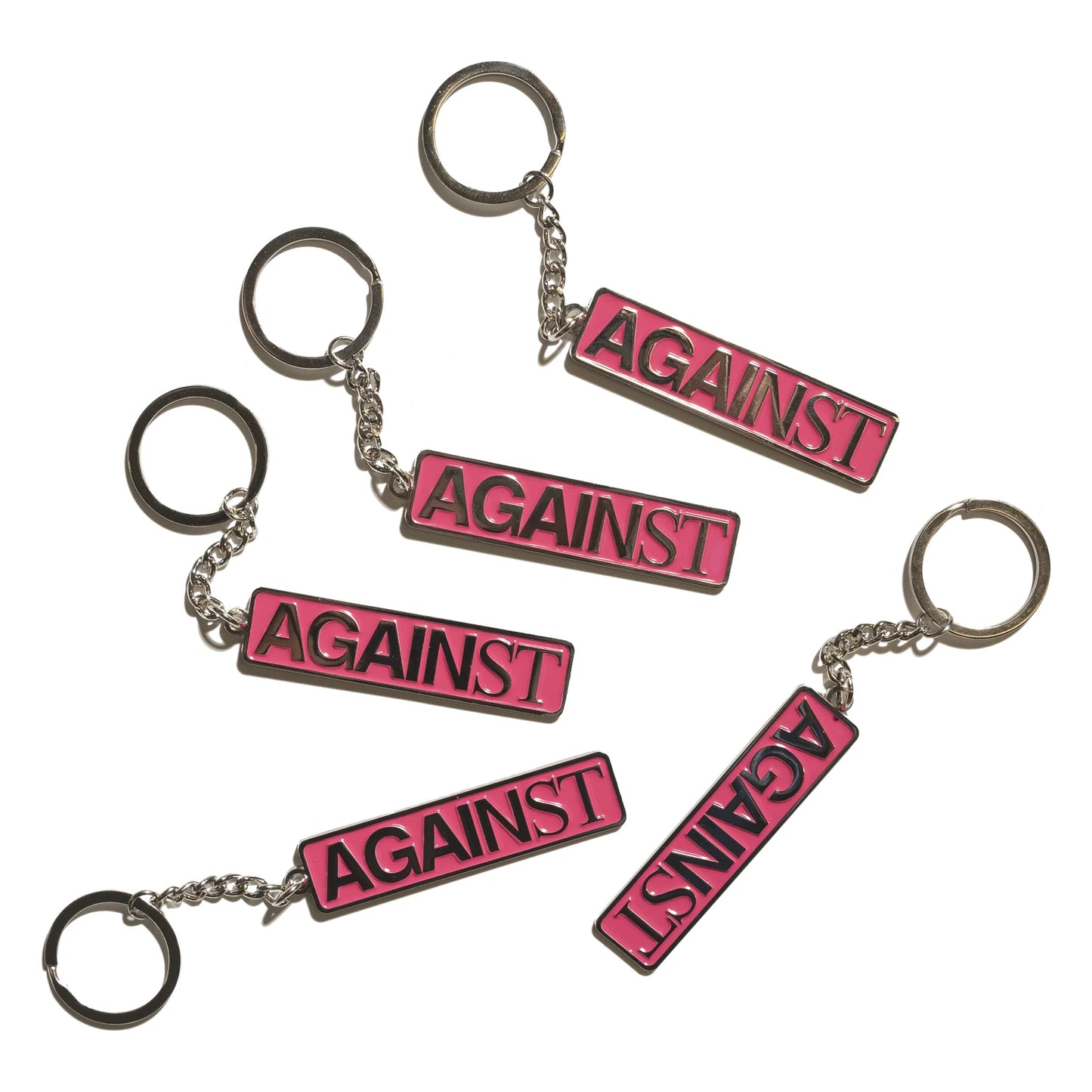 LOGO KEYCHAIN PINK SILVER
