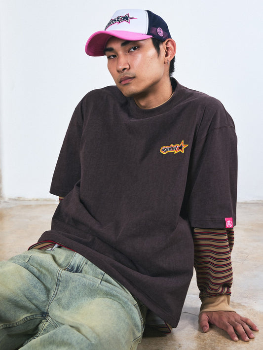 STAR WASHED TEE BROWN