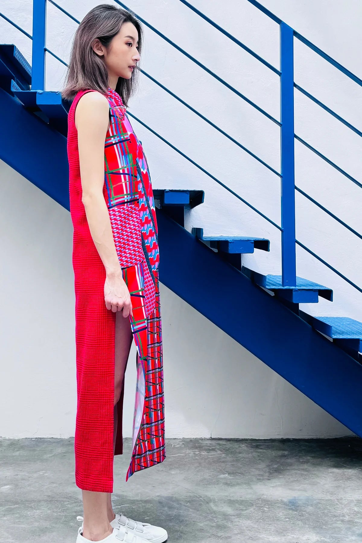 LUNAR 2024 DD03B || CURIOUS RED BROCCOLI 'CHEONGSAM' MAXI DRESS