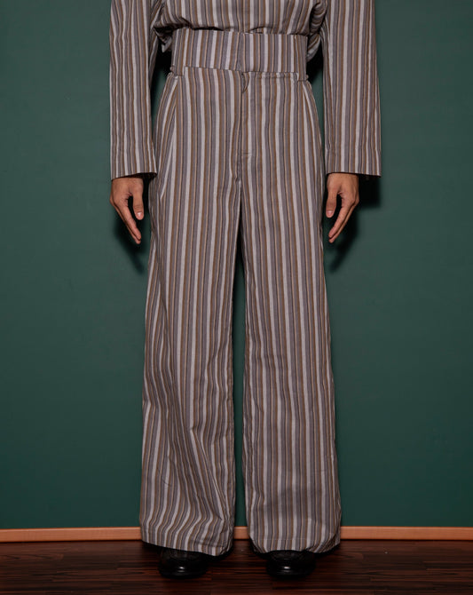 Kemeja Bahu (Grey Brown Stripes)