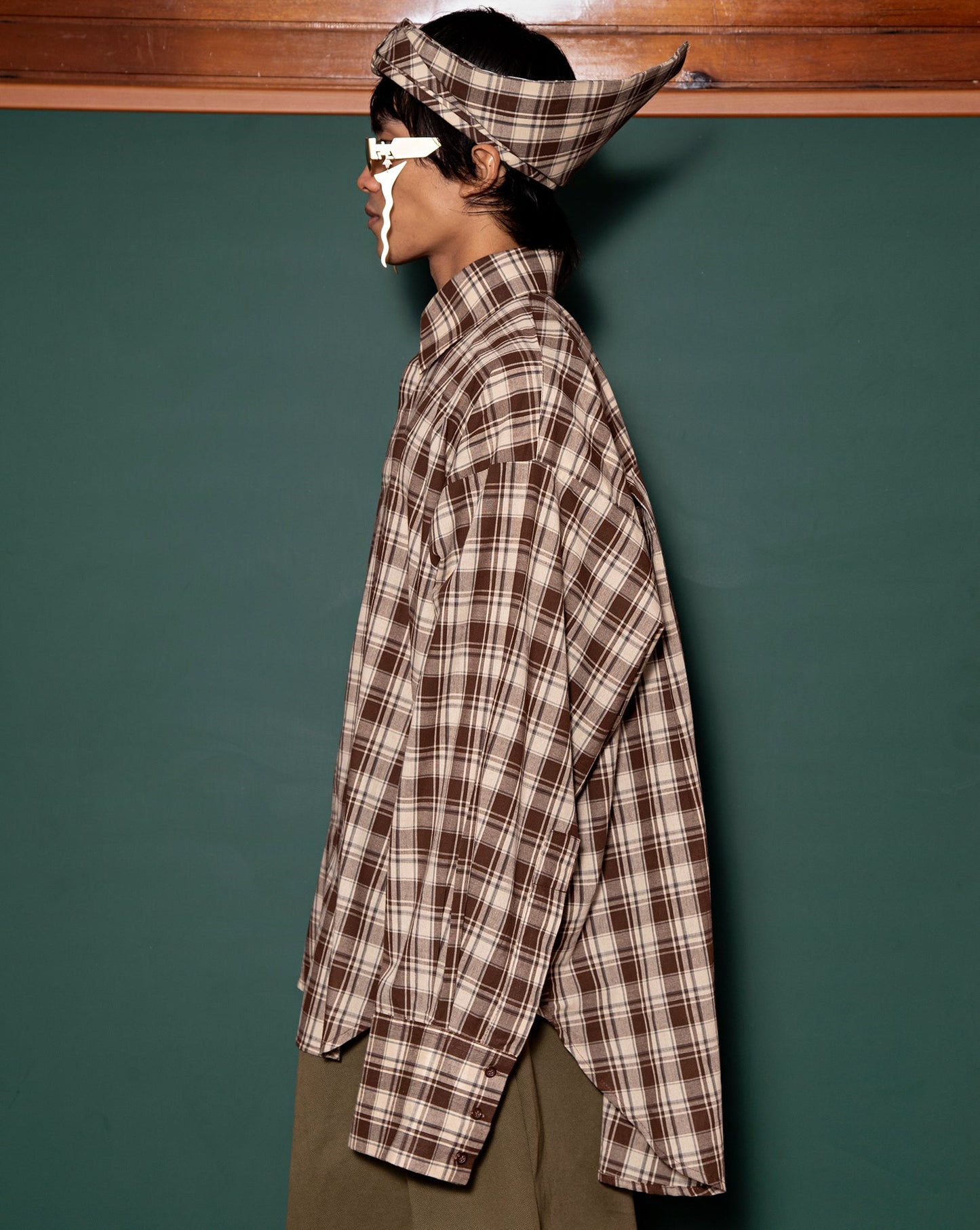 Kemeja Anjang (Cocoa Plaid)
