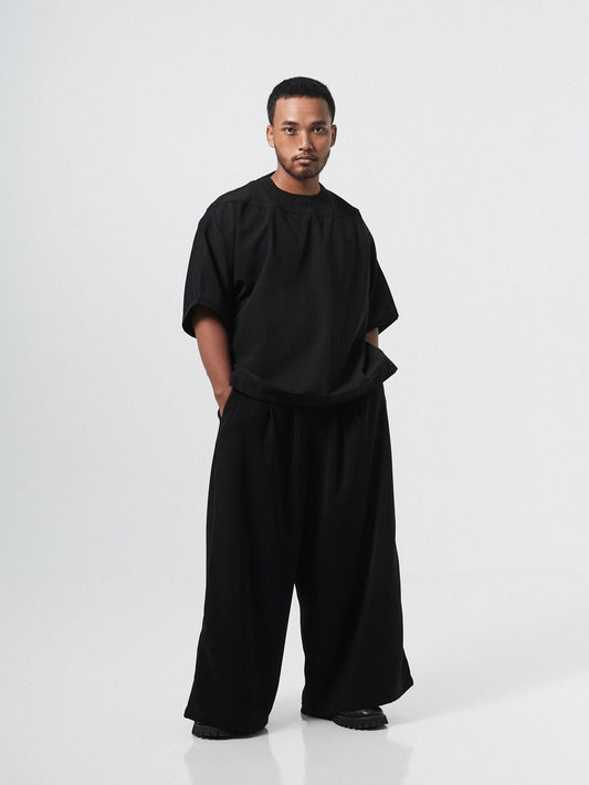 OVERSIZED WINGED BLISS TEE | BLACK