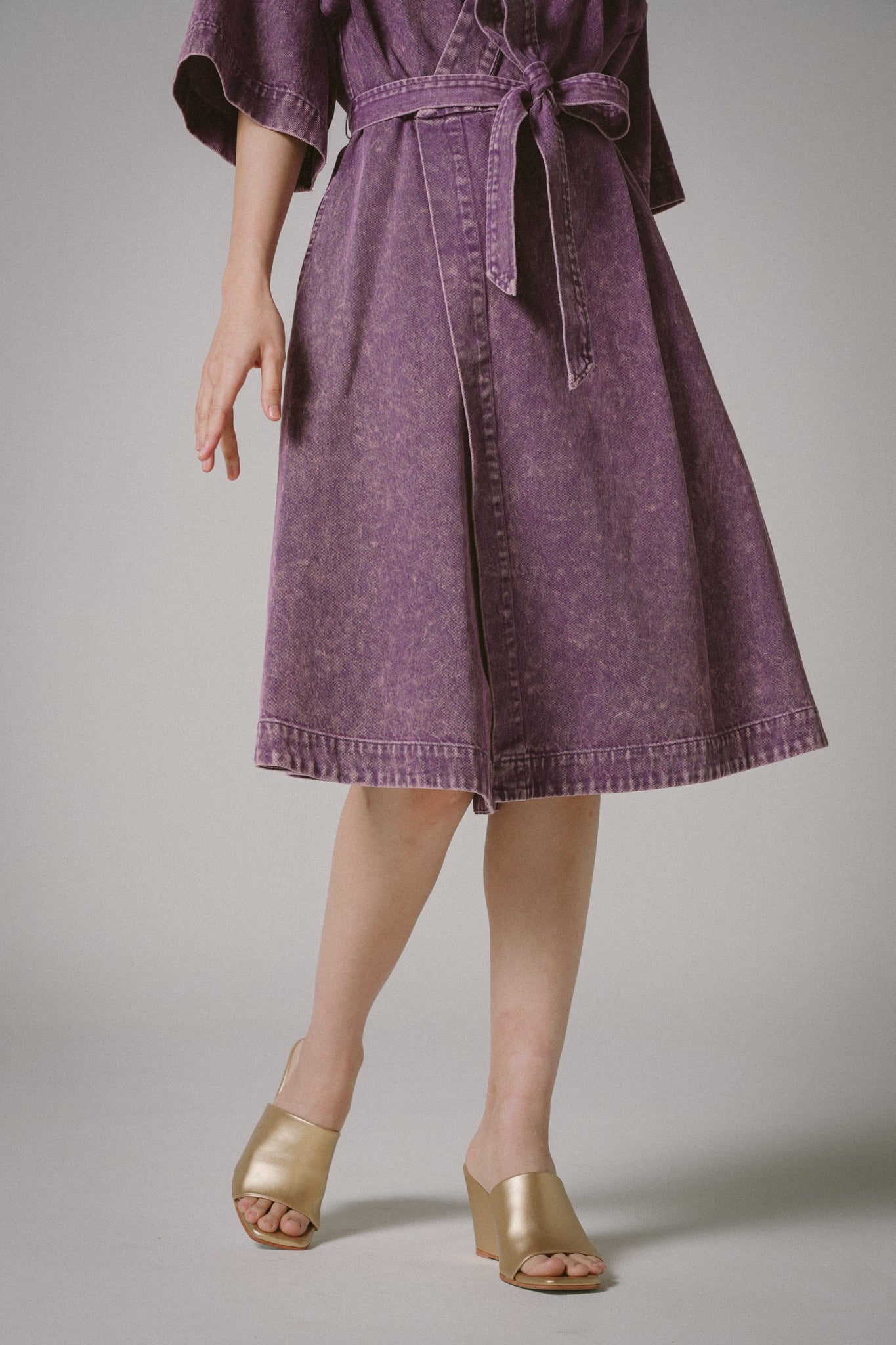 Denim Midi Dress (Purple)