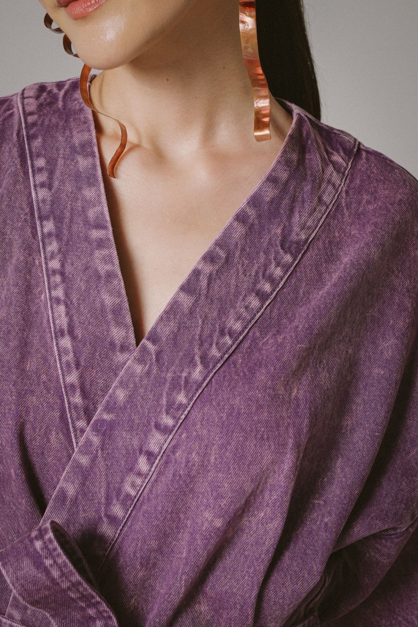 Denim Midi Dress (Purple)