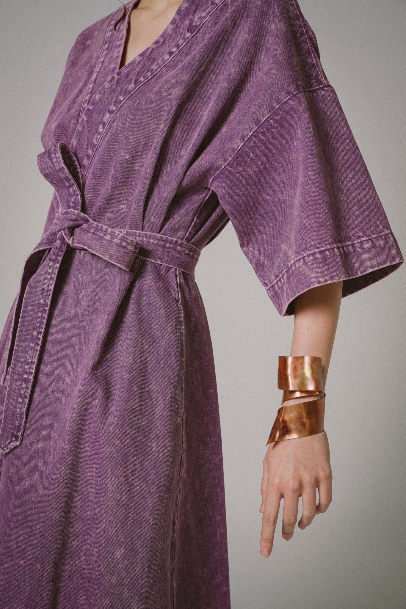Denim Midi Dress (Purple)