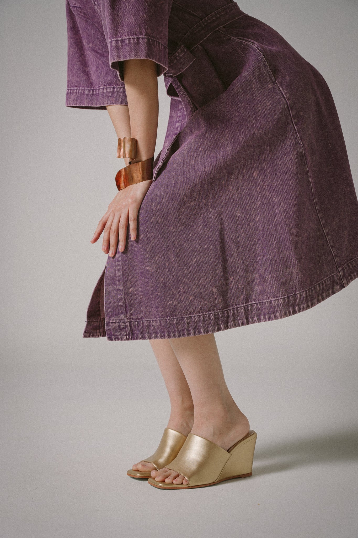 Denim Midi Dress (Purple)