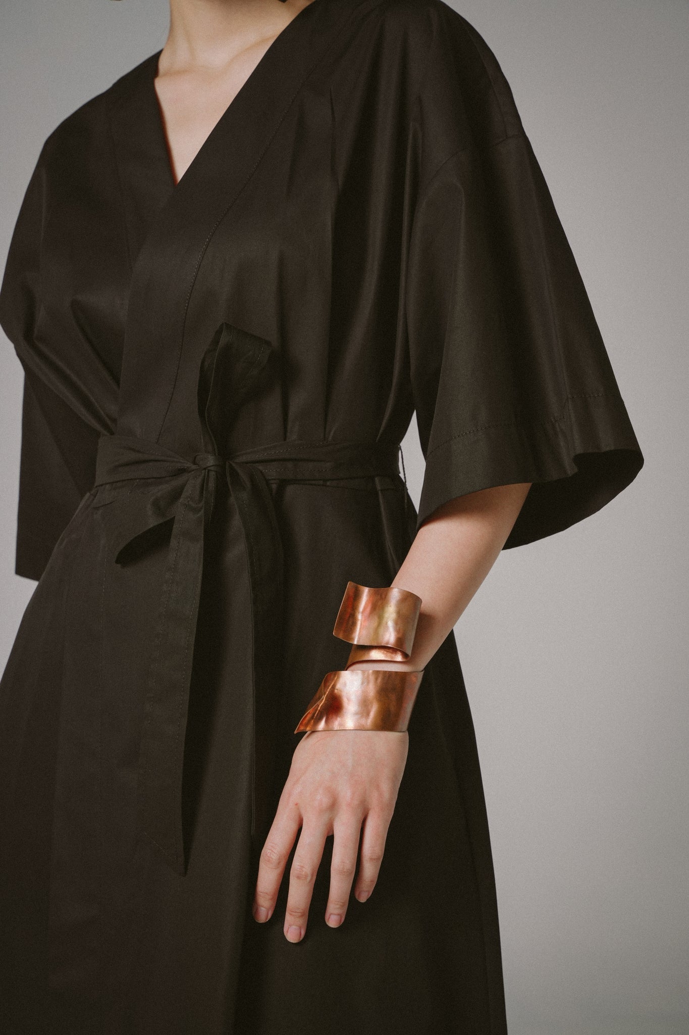 Poplin Midi Dress (Black)