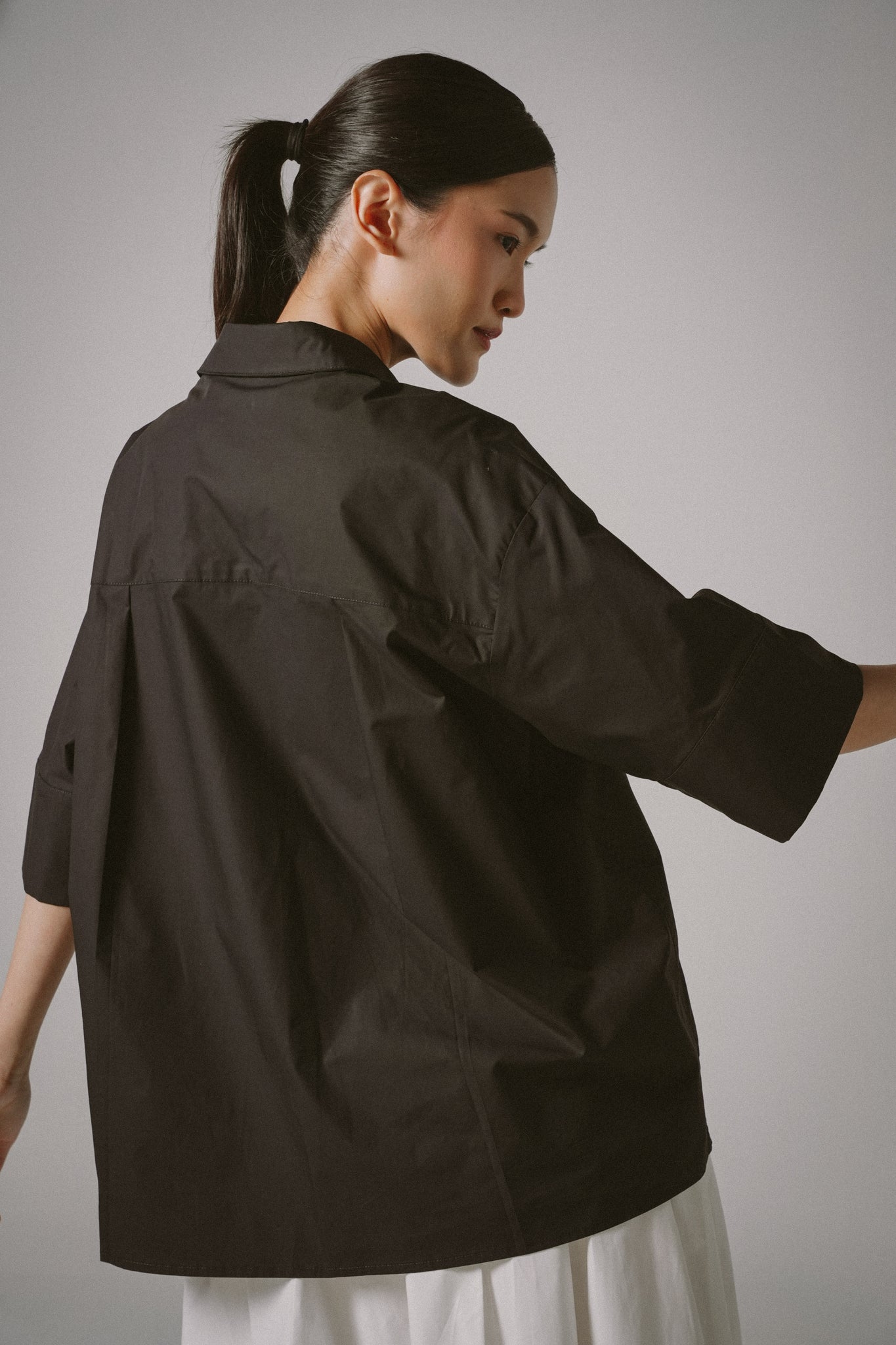 Oversized Poplin Shirts (Black)