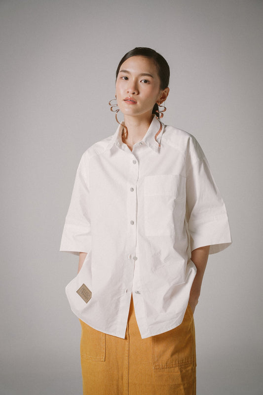 Oversized Poplin Shirts (White)