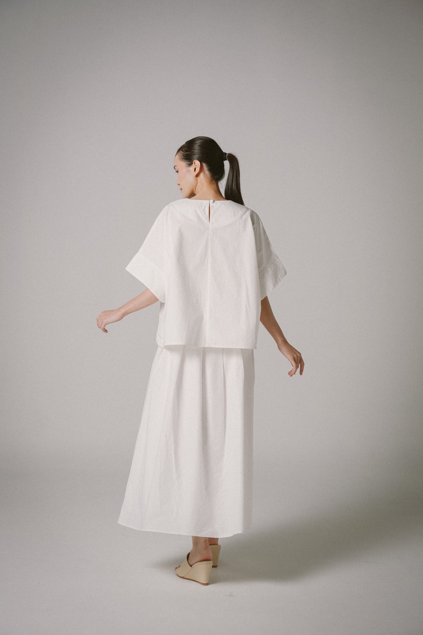Oversized Poplin Boxy Top (White)