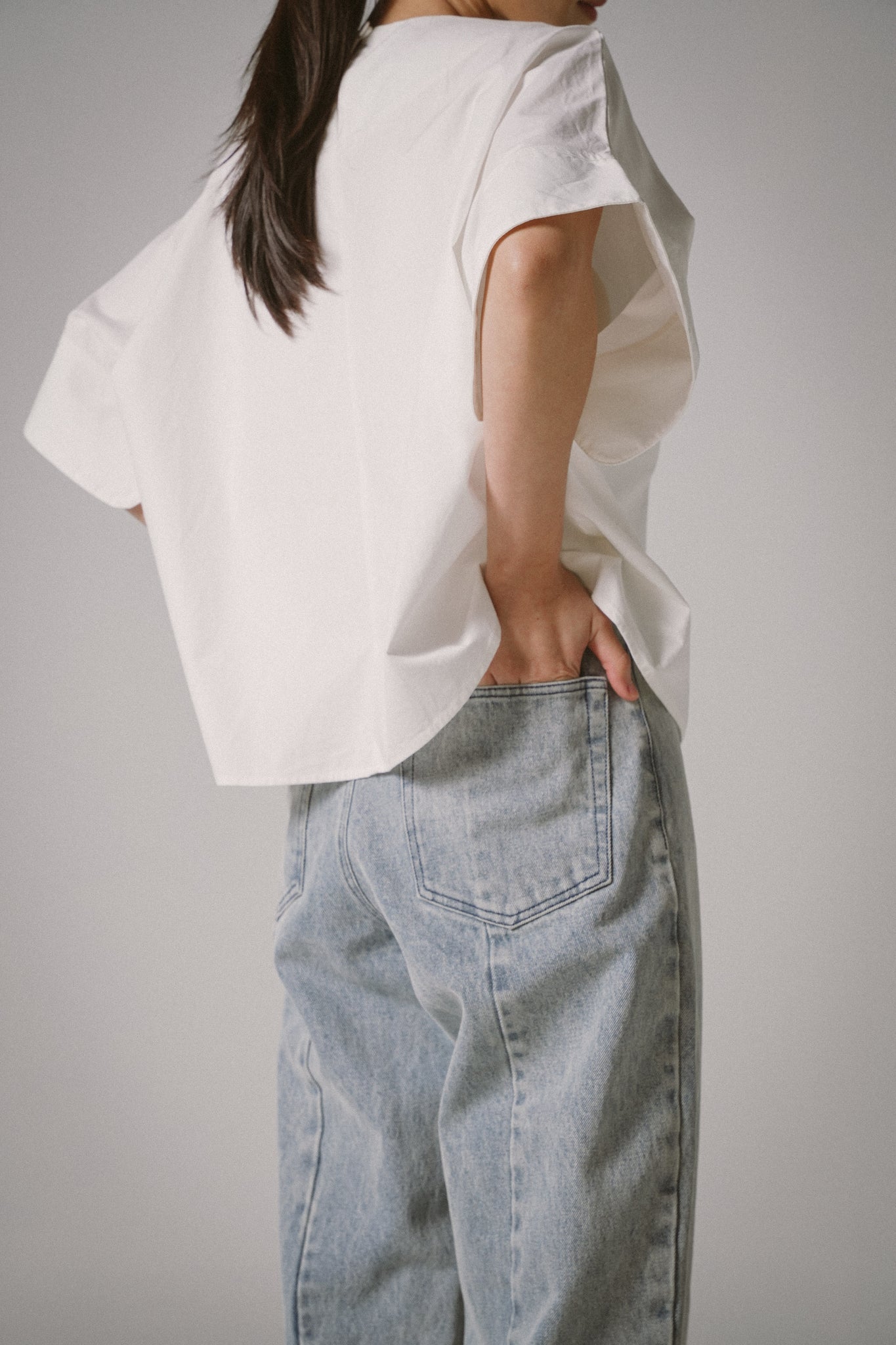 Oversized Poplin Boxy Top (White)