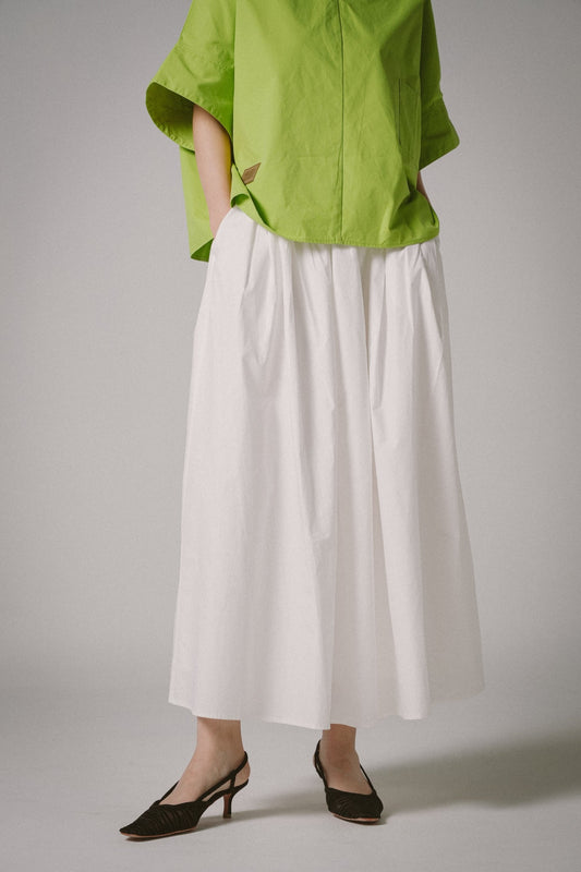 Poplin Maxi Skirts (White)