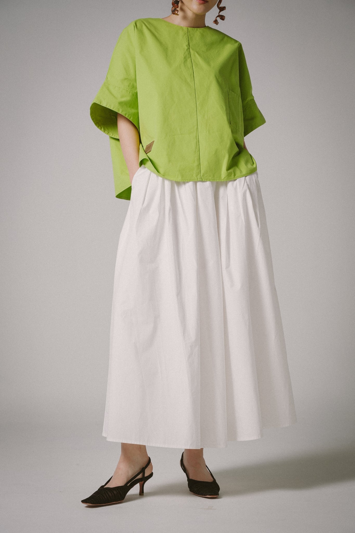 Poplin Maxi Skirts (White)