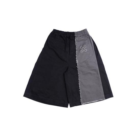ASYMMETRICAL JORTS - BLACK