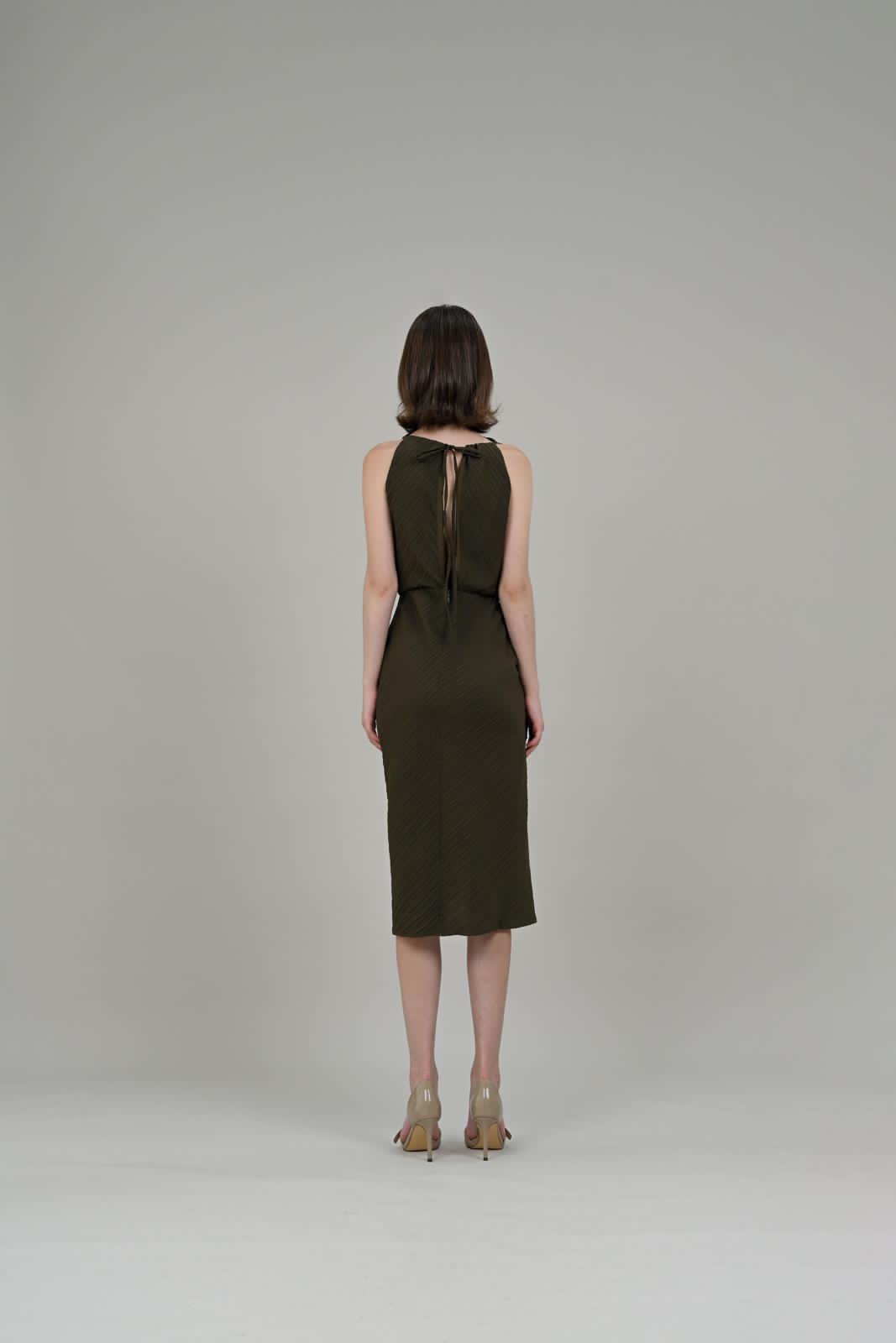 ROSETTA DRESS IN ARMY GREEN