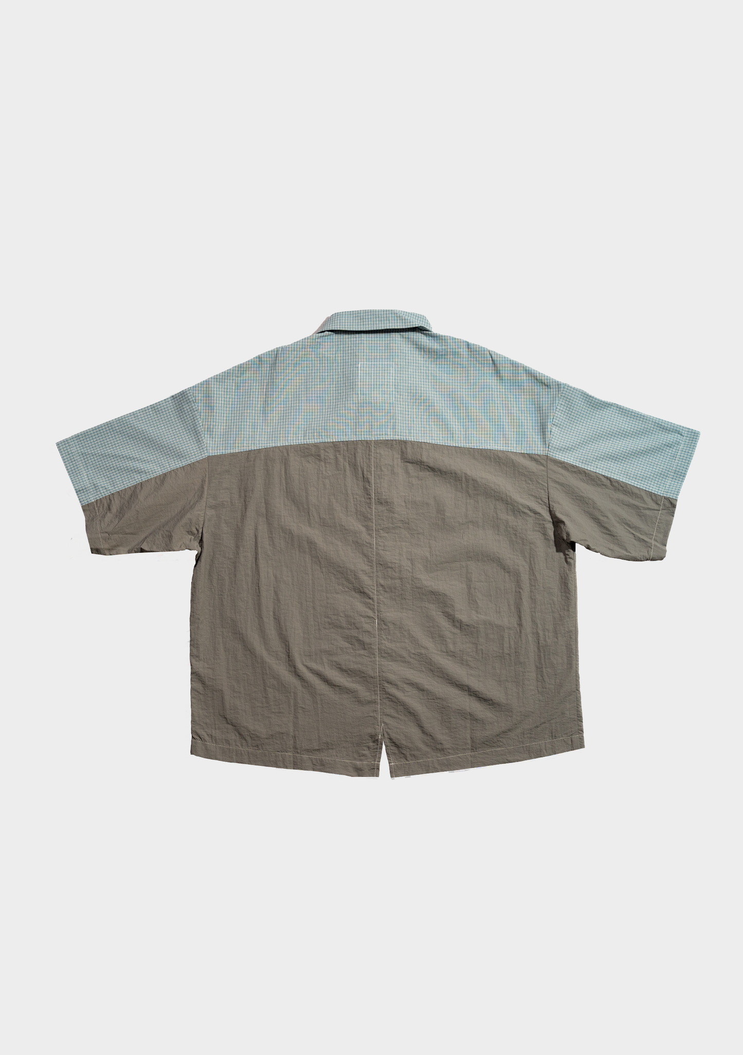 Checkered Boxy Shirt Cyan Grey