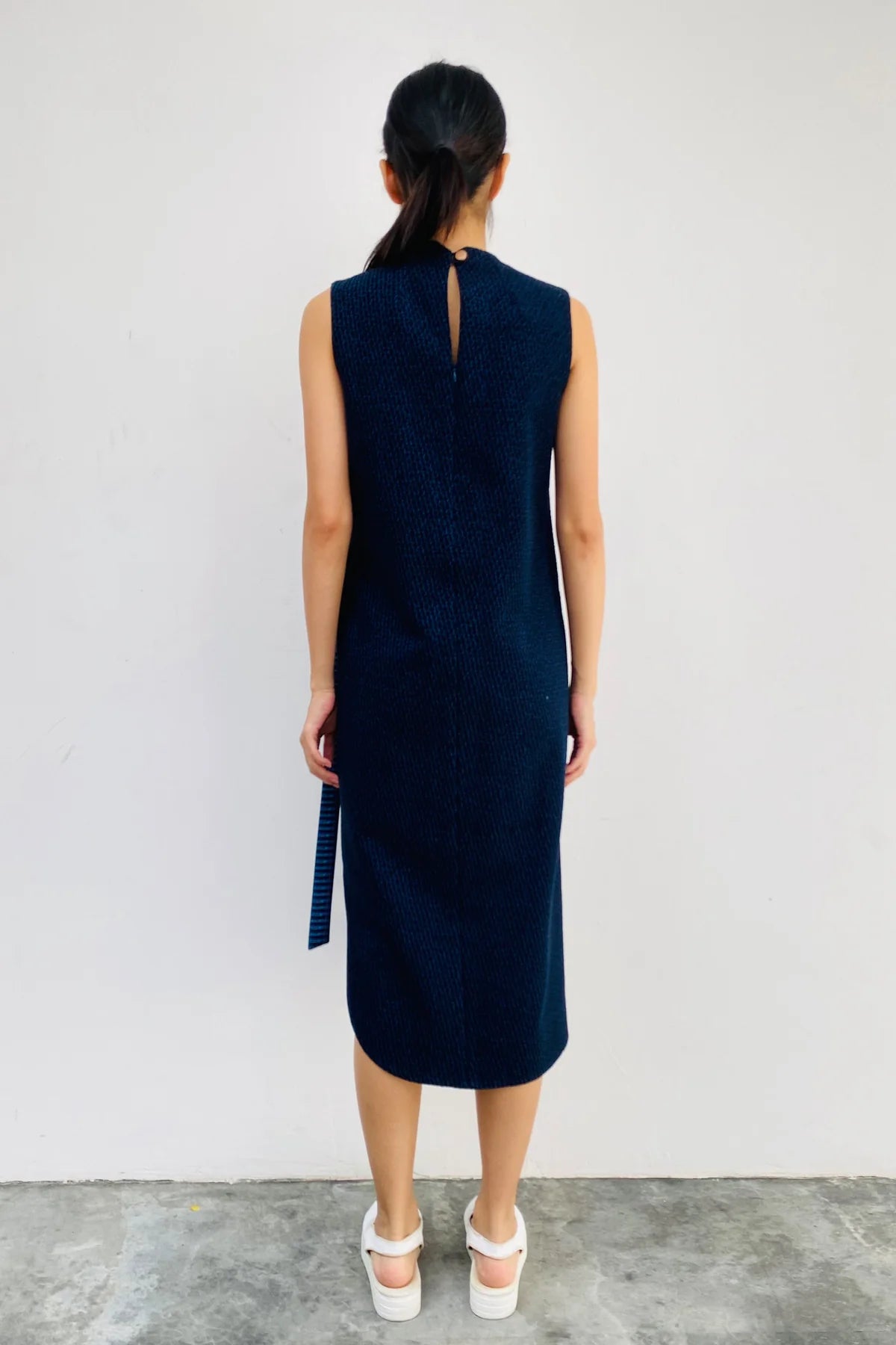 S18 DD02B || CONTRASTING CHECKS RIPPLE DRESS