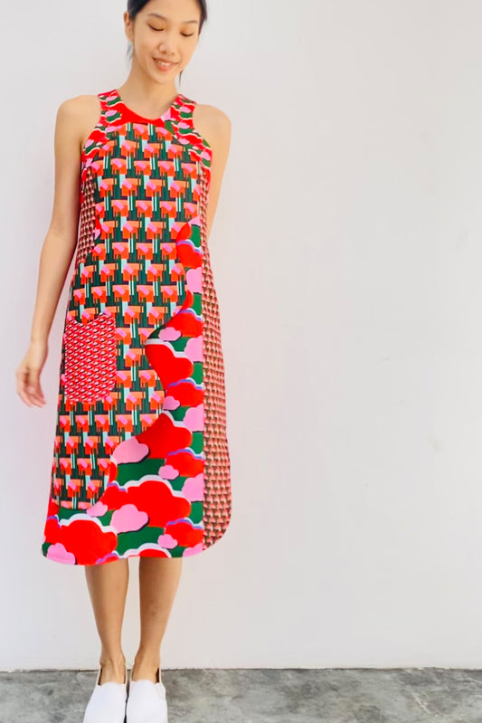 S18 DD03B || CUT IN SALAD BOWL RIPPLE DRESS
