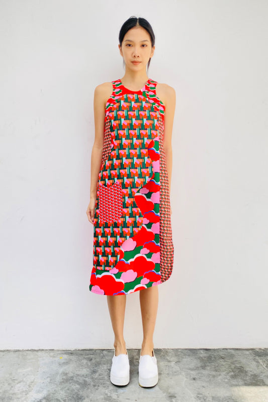 S18 DD03B || CUT IN SALAD BOWL RIPPLE DRESS