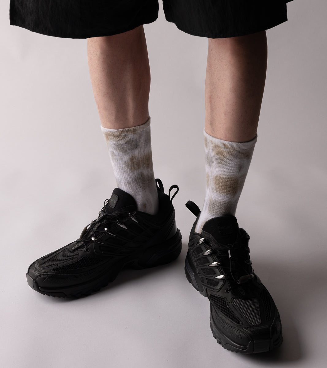 Spray Dye Crew Casual Socks - Drip Sand